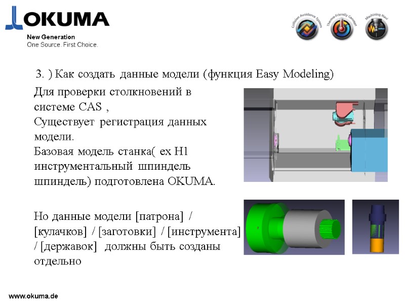 www.okuma.de New Generation One Source. First Choice. 3. ) Как создать данные модели (функция